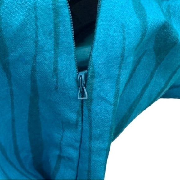 Uniti Vintage Teal Blue Animal Print 100% Cotton Midi Skirt Free Size M - Picture 6 of 8